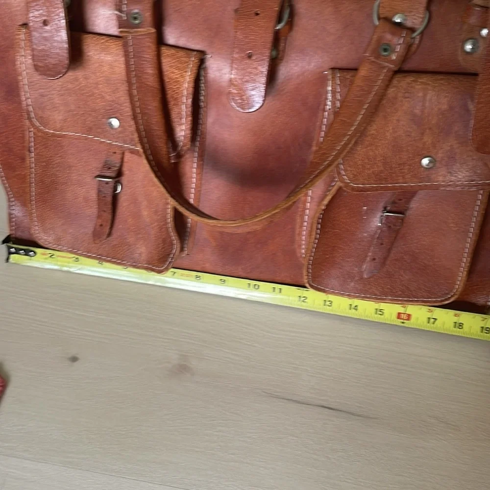 Vintage genuine Leather weekender travel bag
